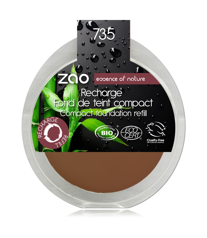 Recharge Fond de teint compact BIO N°735 Chocolat - 7,5g - Zao Make-up