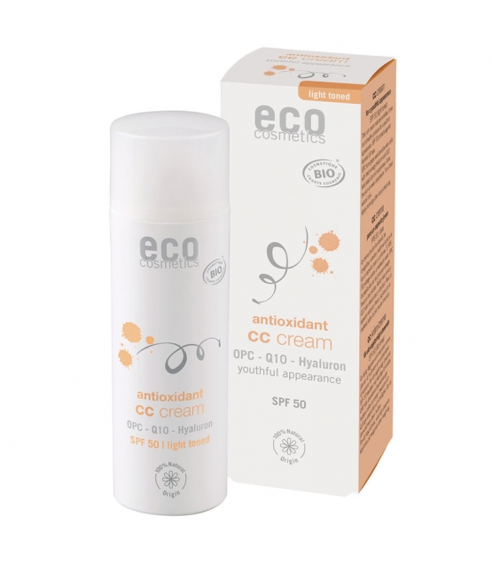 CC crème teinte claire BIO IP 50 OPC, Q10 & acide hyaluronique - 50ml - Eco Cosmetics
