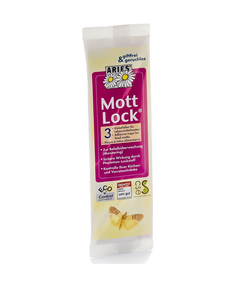 Klebefallen gegen Lebensmittelmotten zur Befallsüberwachung - Mottlock - 3 Klebefallen - Aries Klebefallen gegen Lebensmittelmotten zur Befallsüberwachung - Mottlock - 3 Klebefallen - Aries