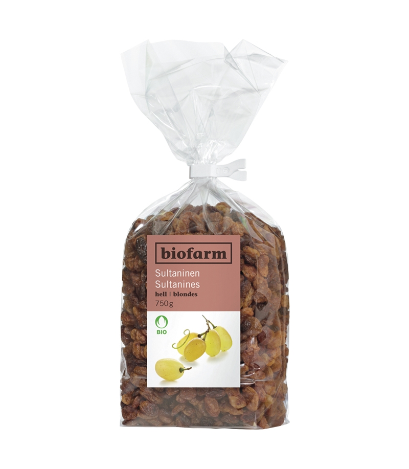 Raisins secs jaunes BIO Biofarm 750g