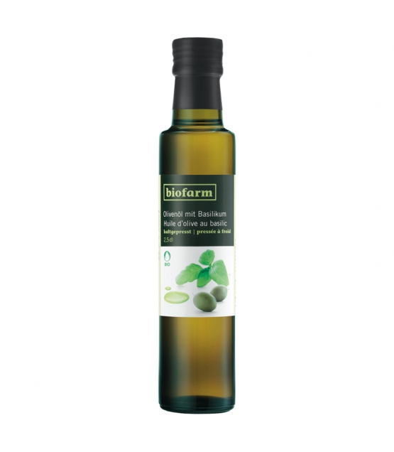Huile d'olive au basilic BIO - 250ml - Biofarm