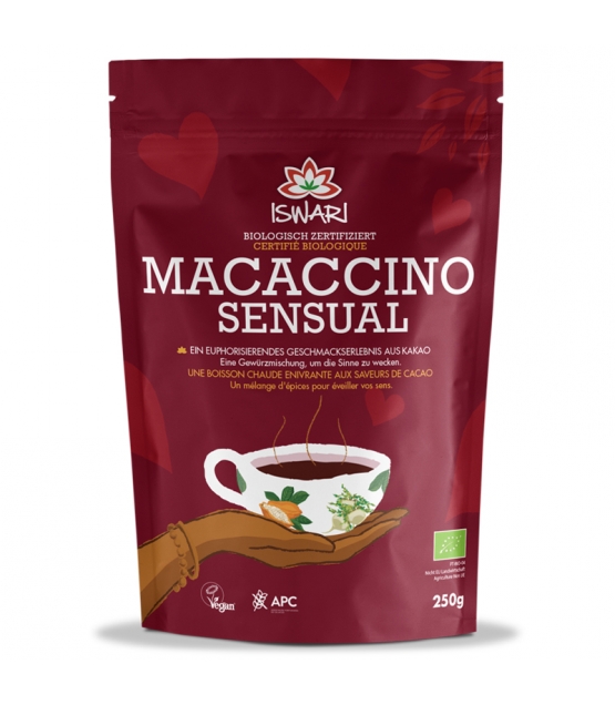 Boisson instantanée Macaccino Sensual cacao, maca & sucre de coco BIO - 250g - Iswari