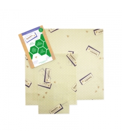 Tissus à la cire d'abeille Set Multi (Small, Medium & Large) - 3 pièces - Beeskin Tissus à la cire d'abeille Set Multi (Small, Medium & Large) - 3 pièces - Beeskin