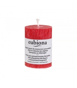 Stumpenkerze Rot aus BIO-Stearin 56 x 80 mm - 1 Stück - Eubiona