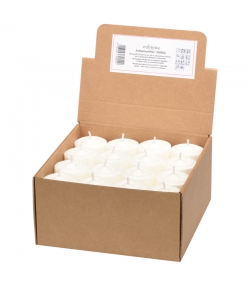 Bougies chauffe-plat blanches sans support en stéarine BIO 20 x 35 mm - 48 pièces - Eubiona