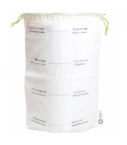 Wiederverwendbare Säcke mit Massangabe aus Bio-Baumwolle - Grösse M - 1 Stück - ah table !
