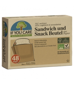 Sacs en papier pour sandwich & snack écologiques - 48 pièces - If You Care