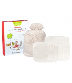 Kit Eco Chou Mini Eucalyptus écologique - 10 carrés bébé, 5 gants de change & filet de lavage - Les Tendances d'Emma