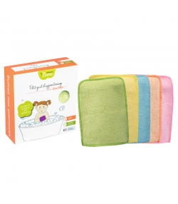 Ökologische kleine waschbare Lernwaschhandschuhe aus farbigem Bambus - 5 Stück - Les Tendances d'Emma Ökologische kleine waschbare Lernwaschhandschuhe aus farbigem Bambus - 5 Stück - Les Tendances d'Emma