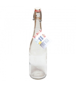 Limonaden Flasche runder Boden aus durchsichtigem Glas 75cl mit mechanischem Verschluss aus Porzellan - 1 Stück - ah table !
