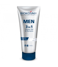 Gel douche & shampooing 3 en 1 homme BIO fleurs de houblon & lin - 200ml - Biokosma Gel douche & shampooing 3 en 1 homme BIO fleurs de houblon & lin - 200ml - Biokosma