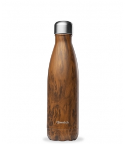 Thermosflasche aus Edelstahl Holz braun - 500ml - 1 Stück - Qwetch Wood