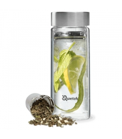 Thermos-Teeflasche aus Glas mit Edelstahldeckel - 430ml - 1 Stück - Qwetch Originals Thermos-Teeflasche aus Glas mit Edelstahldeckel - 430ml - 1 Stück - Qwetch Originals