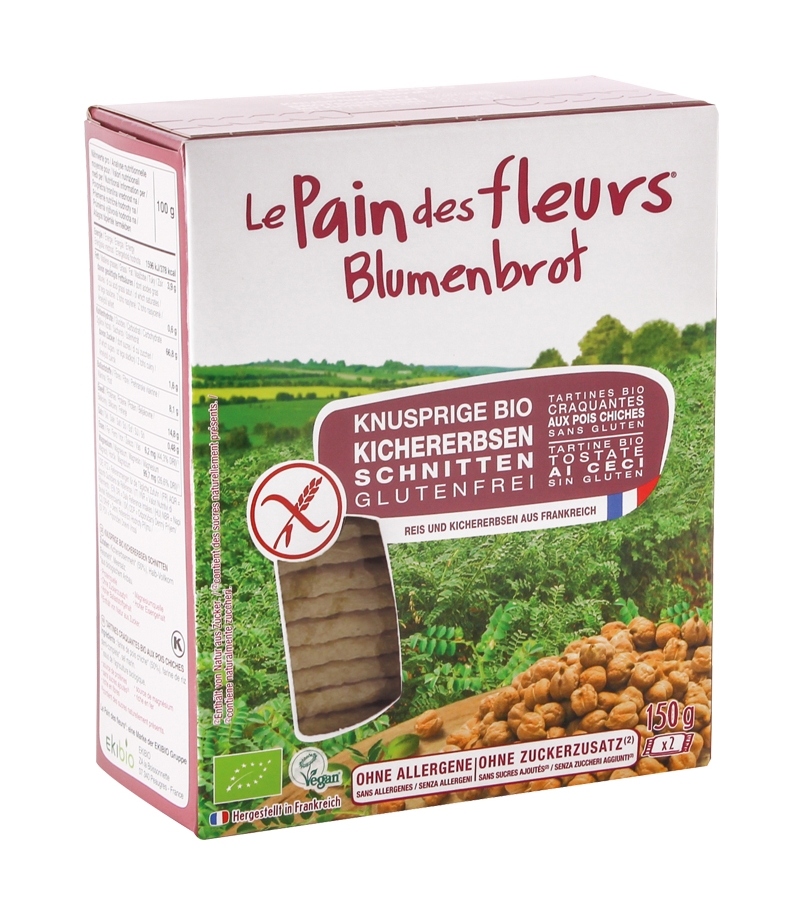 Kichererbsen BIO-Schnitten - 150g - Le pain des fleurs Kichererbsen BIO-Schnitten - 150g - Le pain des fleurs