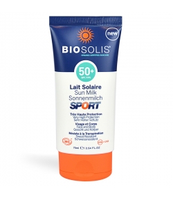 BIO-Sonnenmilch Sport für Gesicht & Körper LSF 50+ Aloe Vera & Karanja - 75ml - Biosolis