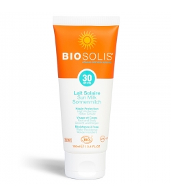 BIO-Sonnenmilch für Gesicht & Körper LSF 30 Aloe Vera & Karanja - 100ml - Biosolis