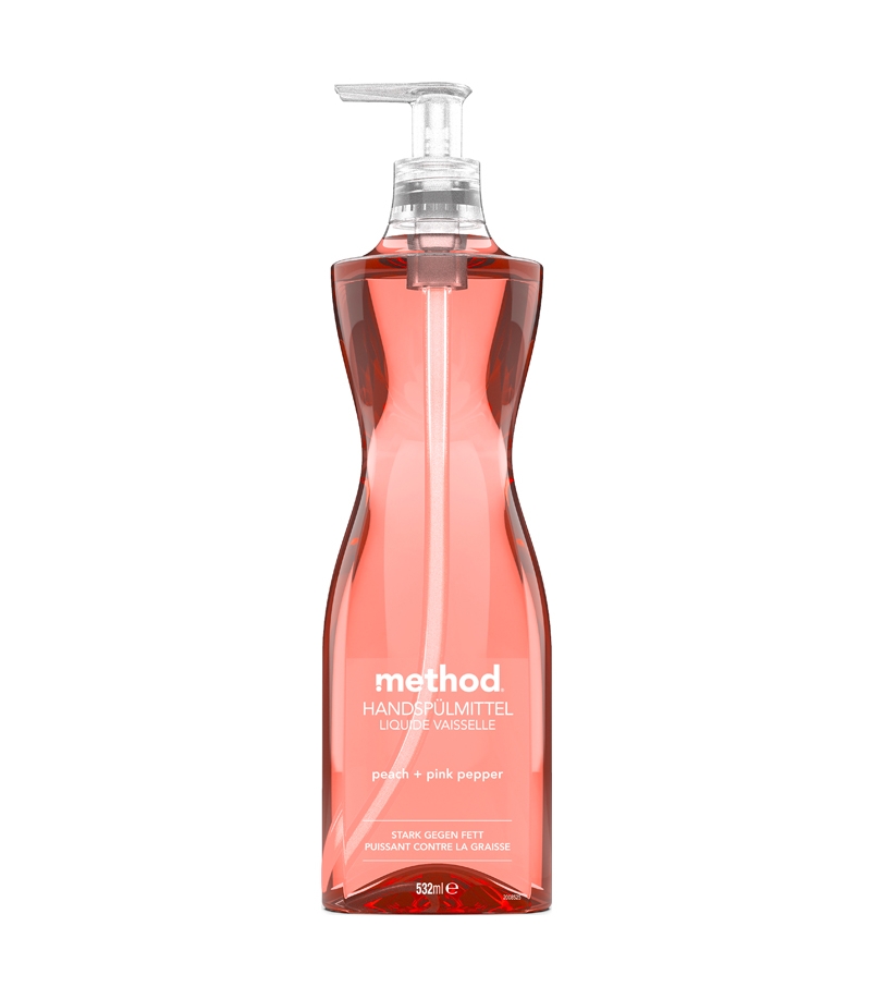 Liquide vaisselle écologique pêche & poivre rose - 532ml - Method Liquide vaisselle écologique pêche & poivre rose - 532ml - Method