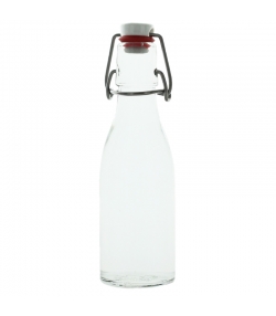 Limonaden Flasche runder Boden aus transparentem Glas 500ml mit mechanischem Verschluss aus Porzellan - 1 Stück - Potion & Co