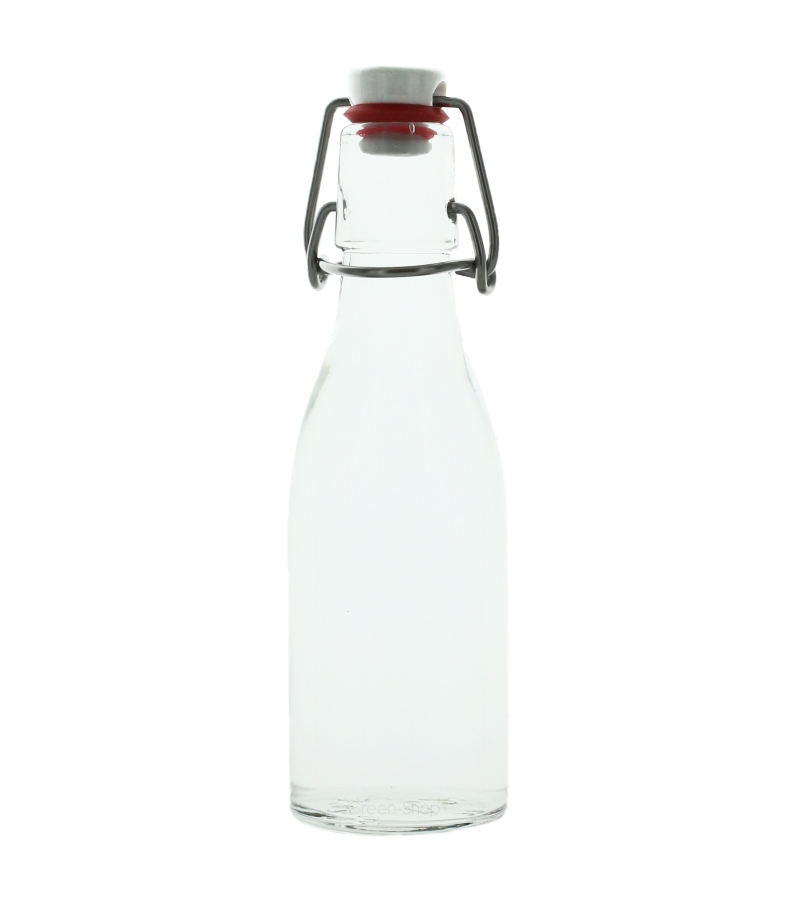 Bouteille limonade fond rond en verre transparent 500ml avec bouchon mécanique en porcelaine 1