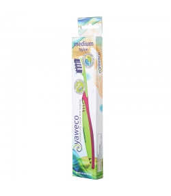 Brosse à dents à tête interchangeable Rose-Vert Medium Nylon - 1 pièce - Yaweco Brosse à dents à tête interchangeable Rose-Vert Medium Nylon - 1 pièce - Yaweco