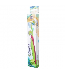 Brosse à dents à tête interchangeable Rose-Vert Soft Nylon - 1 pièce - Yaweco Brosse à dents à tête interchangeable Rose-Vert Soft Nylon - 1 pièce - Yaweco