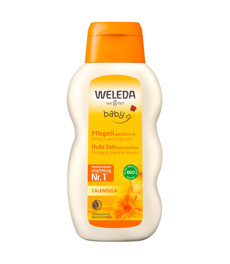 Huile soin sans parfum bébé BIO calendula - 200ml - Weleda Huile soin sans parfum bébé BIO calendula - 200ml - Weleda