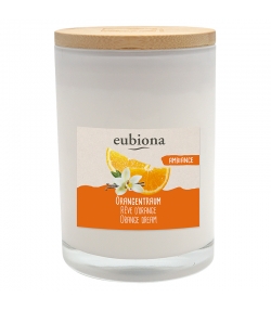 Duftkerze Orange & Vanille "Orangentraum" aus natürlichem Rapswachs - 1 Stück - Eubiona