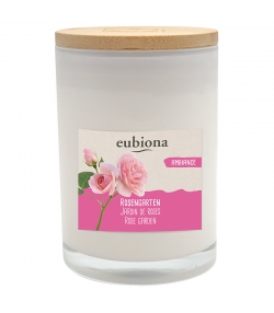 Duftkerze Rose "Rosengarten" aus natürlichem Rapswachs - 1 Stück - Eubiona Duftkerze Rose "Rosengarten" aus natürlichem Rapswachs - 1 Stück - Eubiona