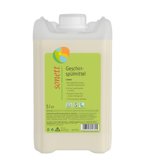 Liquide vaisselle écologique lemongrass - 5l - Sonett﻿