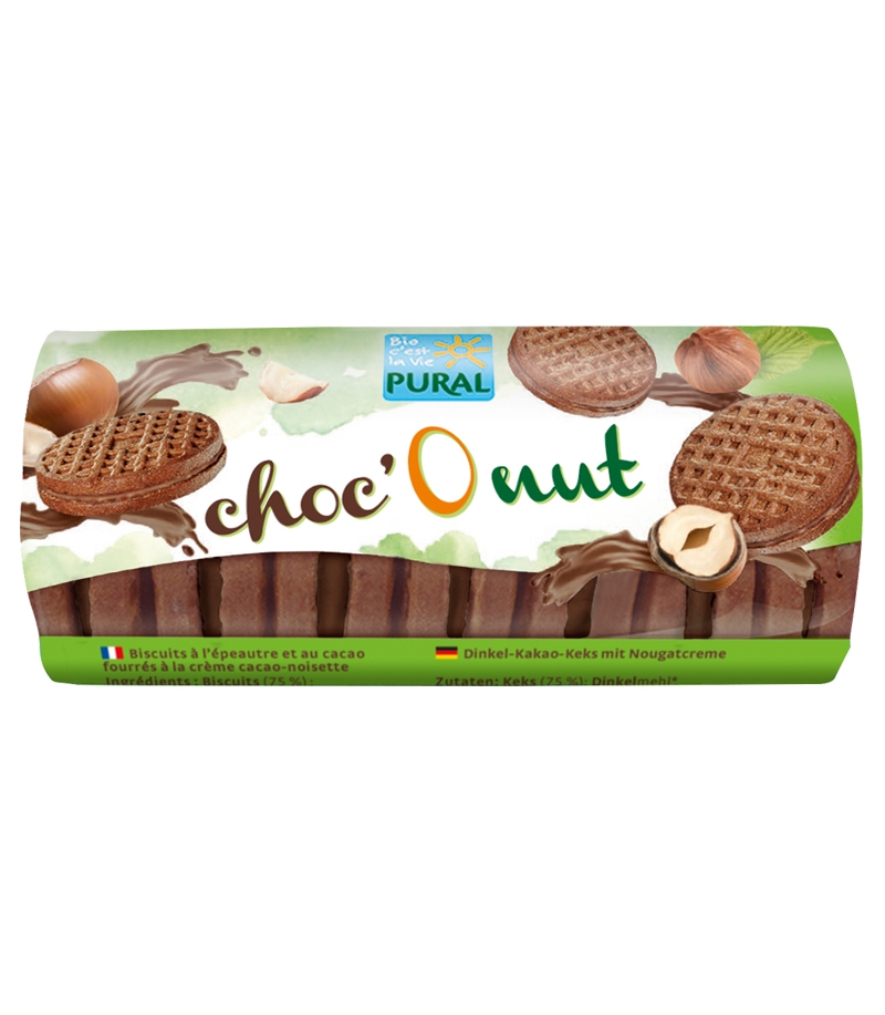BIO-Doppelkekse mit Kakao &amp; Nougatcreme Pural 85g
