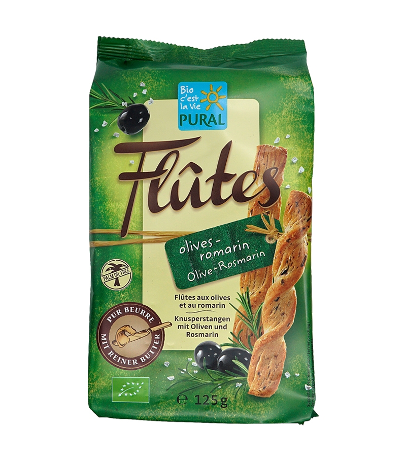 Flûtes aux olives & romarin BIO - 125g - Pural