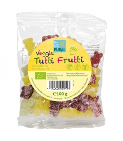 Bonbons oursons aux fruits BIO sans gélatine - Veggie Tutti Frutti - 100g - Pural