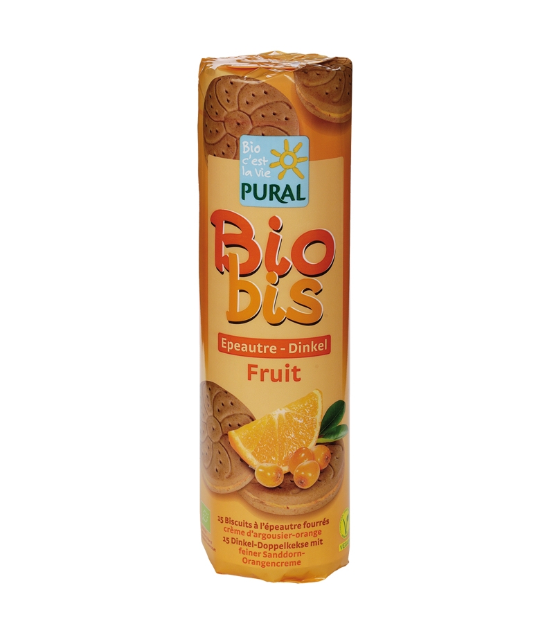 Biscuits fourrés ronds épeautre, argousier & orange BIO - 300g - Pural