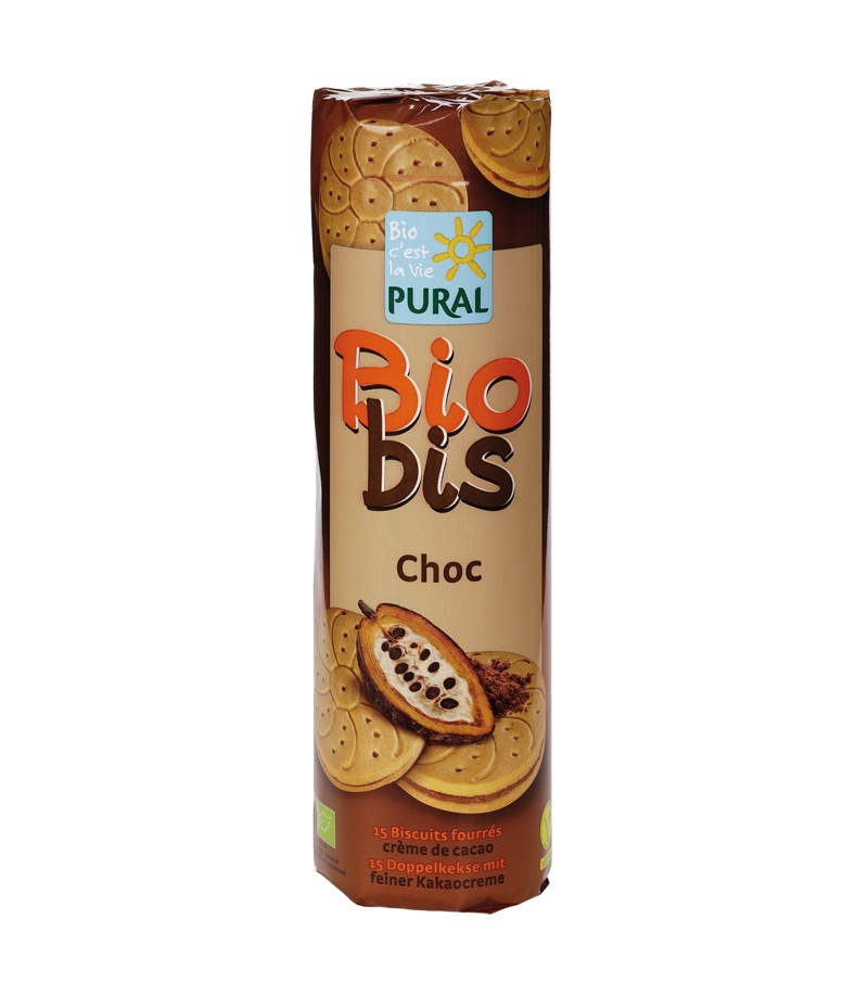 Biscuits fourrés ronds chocolat BIO - 300g - Pural
