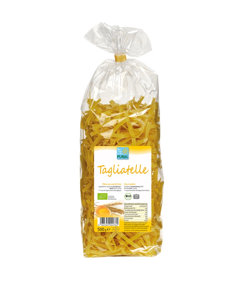 BIO-Tagliatelle Hartweizenteigwaren mit Ei - 500g - Pural BIO-Tagliatelle Hartweizenteigwaren mit Ei - 500g - Pural