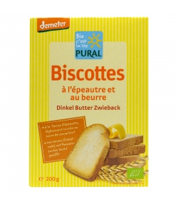 Biscottes à l'épeautre & au beurre BIO - 200g - Pural