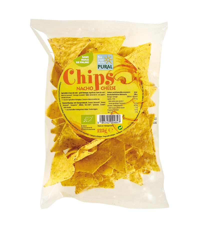 Chips de maïs au fromage BIO - 125g - Pural