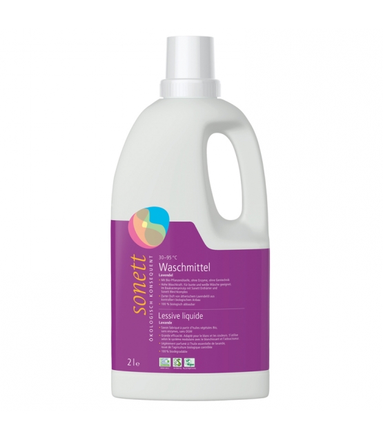 Ökologisches Flüssigwaschmittel Lavendel - 27 Waschgänge - 2l - Sonett﻿