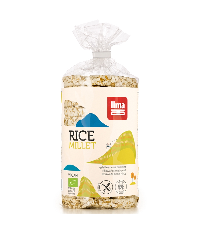 BIO-Reiswaffeln mit Hirse - 100g - Lima BIO-Reiswaffeln mit Hirse - 100g - Lima