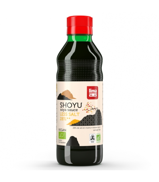 BIO-Sauce aus Soja & Weizen mit 28% weniger Salz - Shoyu - 250ml - Lima