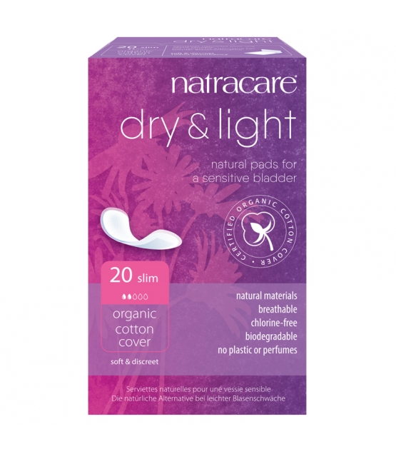 Serviettes hygiéniques BIO dry & light pour légères incontinences - 20 pièces - Natracare﻿