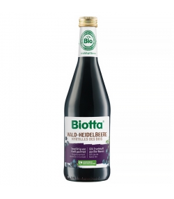Jus de myrtilles des bois avec extrait d'infusion & jus d'agave BIO - 500ml - Biotta