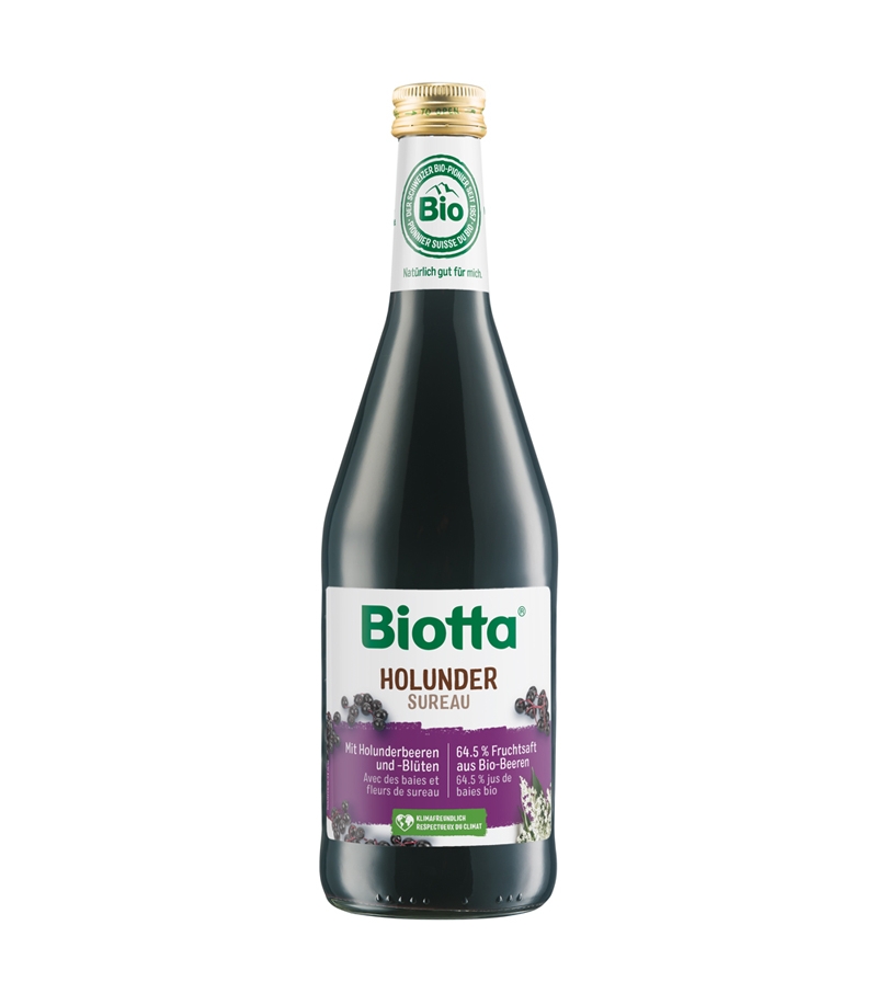 Jus de sureau avec extrait d'infusion & jus d'agave BIO - 500ml - Biotta