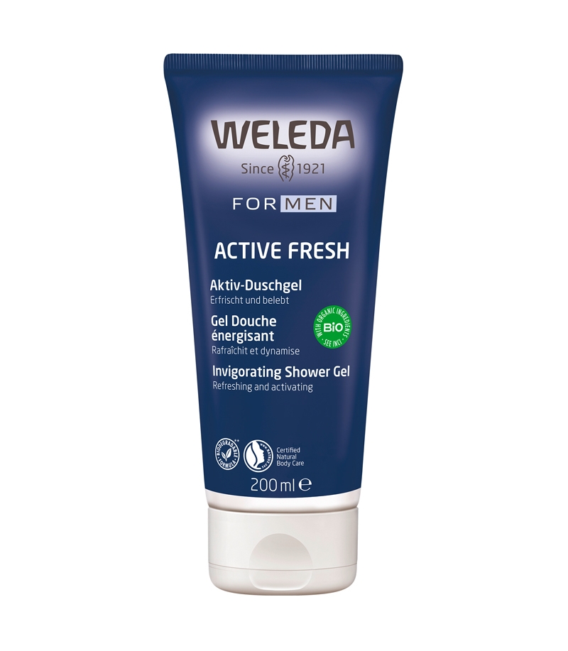 Gel douche énergisant homme BIO romarin, litsea cubeba & vétiver - 200ml - Weleda Gel douche énergisant homme BIO romarin, litsea cubeba & vétiver - 200ml - Weleda