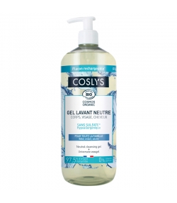 Gel lavant neutre corps, visage & cheveux BIO sans parfum - 1l - Coslys