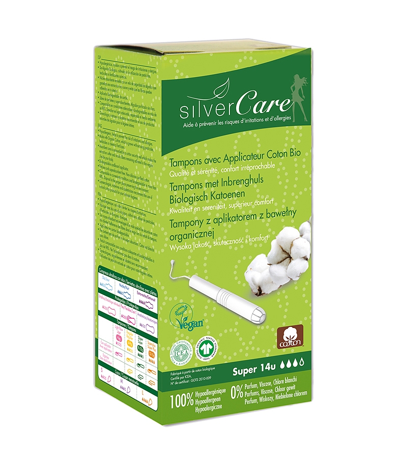 Super BIOTampons mit Applikator mittlerestarke Tage Silvercare
