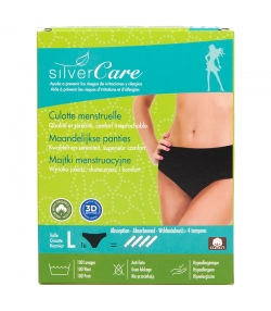 Culotte menstruelle ultra-absorbante Taille L 38-40 pour règles légères à fortes - 1 pièce - Silvercare Culotte menstruelle ultra-absorbante Taille L 38-40 pour règles légères à fortes - 1 pièce - Silvercare