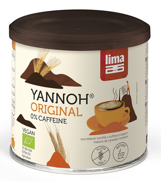 Boisson chaude à base de céréales torréfiées BIO - Yannoh Instant - 125g - Lima
