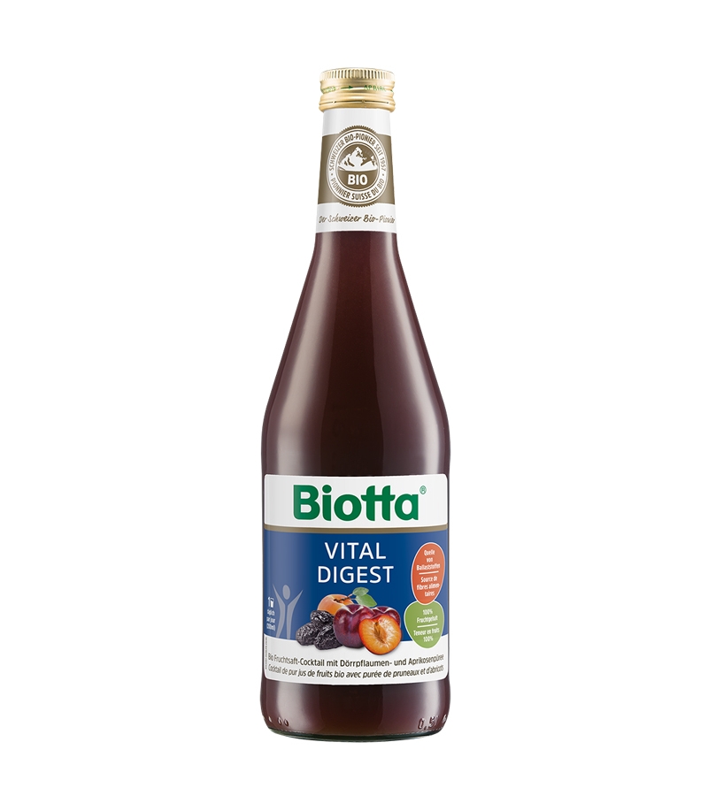 Cocktail de jus de fruits avec purée de pruneaux & d'abricots BIO - Vital Digest - 500ml - Biotta
