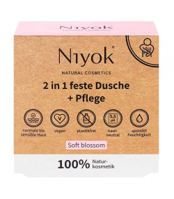 Gel douche & soin solide 2 en 1 naturel Soft blossom - 80g - Niyok